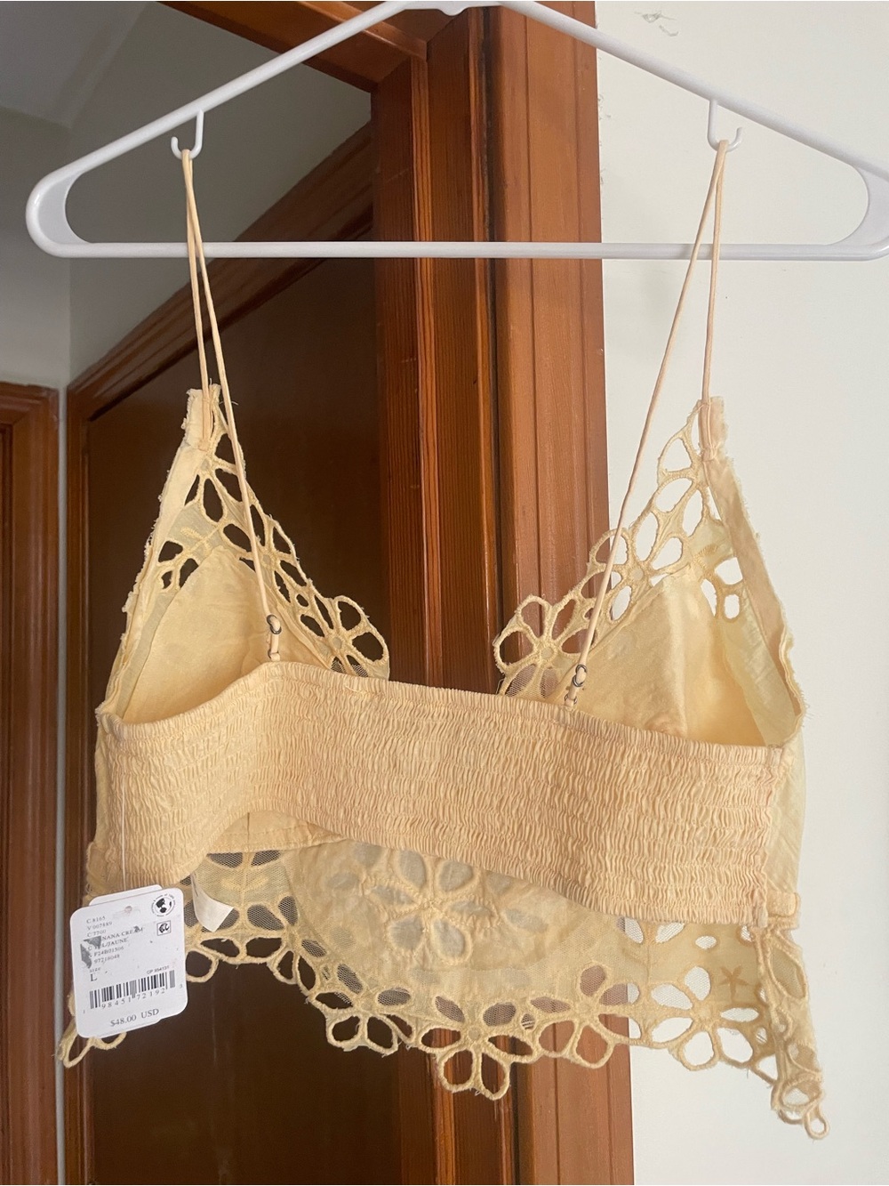 Free People Asteria Bralette Banana Cream Yellow Appliqué - Picture 5 of 11